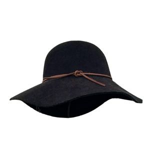 Dark gray wool fedora hat